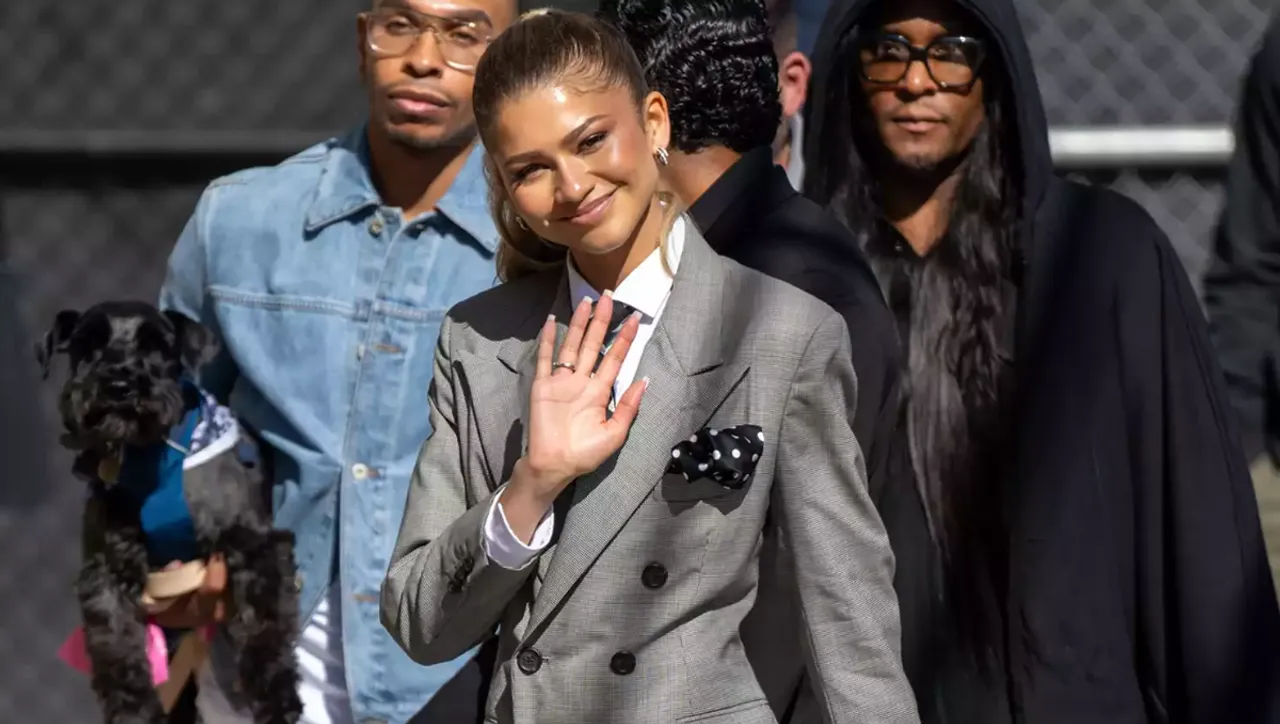 Zendaya Turns Heads in Gorgeous Gray Ralph Lauren Suit Dress