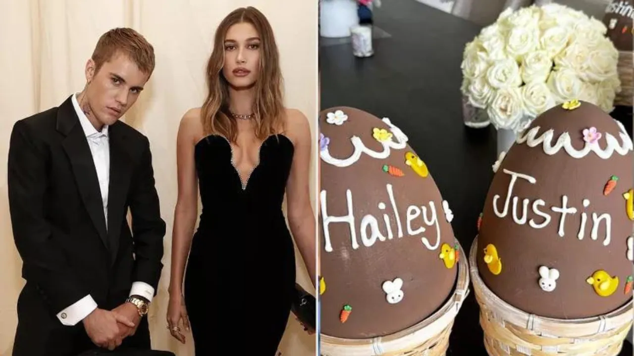 Justin and Hailey Bieber Share Festive Moments with Decorated Chocolate Eggs