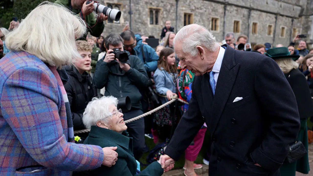 King Charles Radiates Joy at Easter Gathering Alongside Wife Queen Camilla- See The Photos