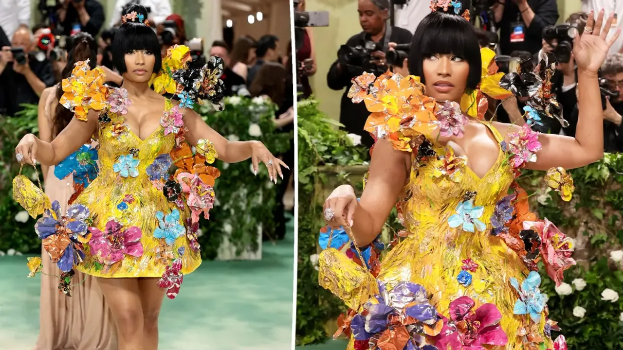 Nicki Minaj Becomes a Floral Statue at The Met Gala 2024