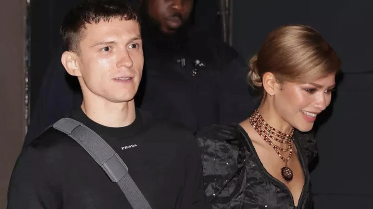 Zendaya Shines in Black Vintage Dress as She Supports Tom Holland