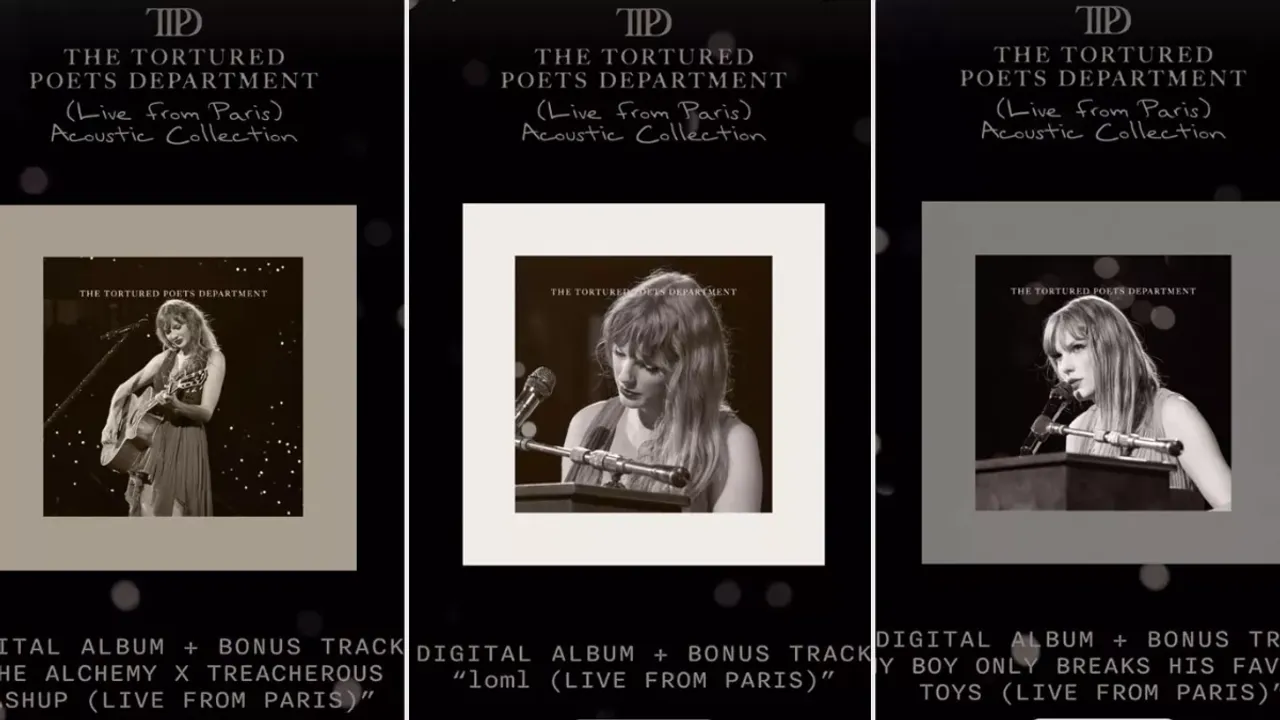 Taylor Swift Releases Live Versions of 3 'Tortured Poets Department' Songs For Limited Time