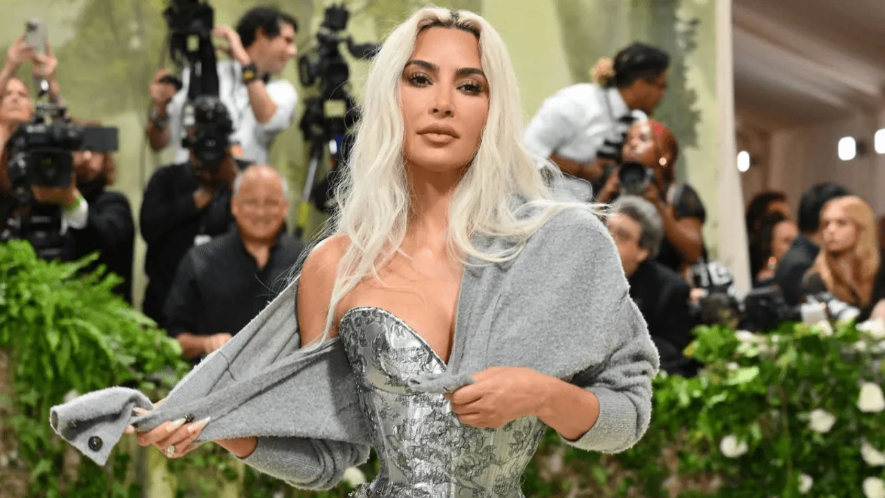 Kim Kardashian Goes Platinum Blonde For Her Corset Look at The Met Gala 2024