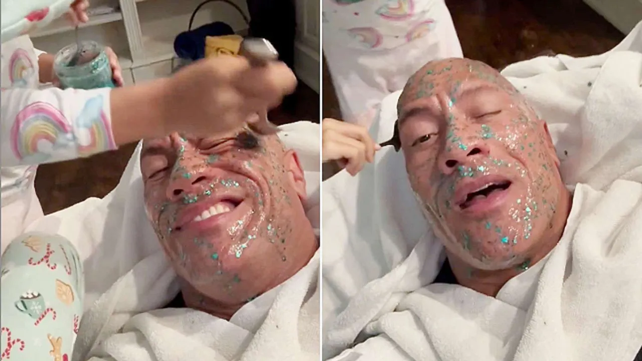 Dwayne Johnson Celebrates Father's Day With Daughters' 'Unicorn Poo' Facial