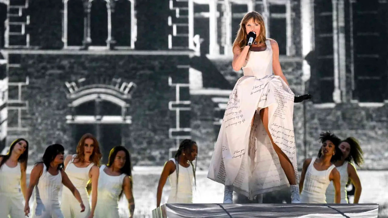 Taylor Swift Beams as She Spots Travis Kelce at Final Eras Tour Show in Dublin