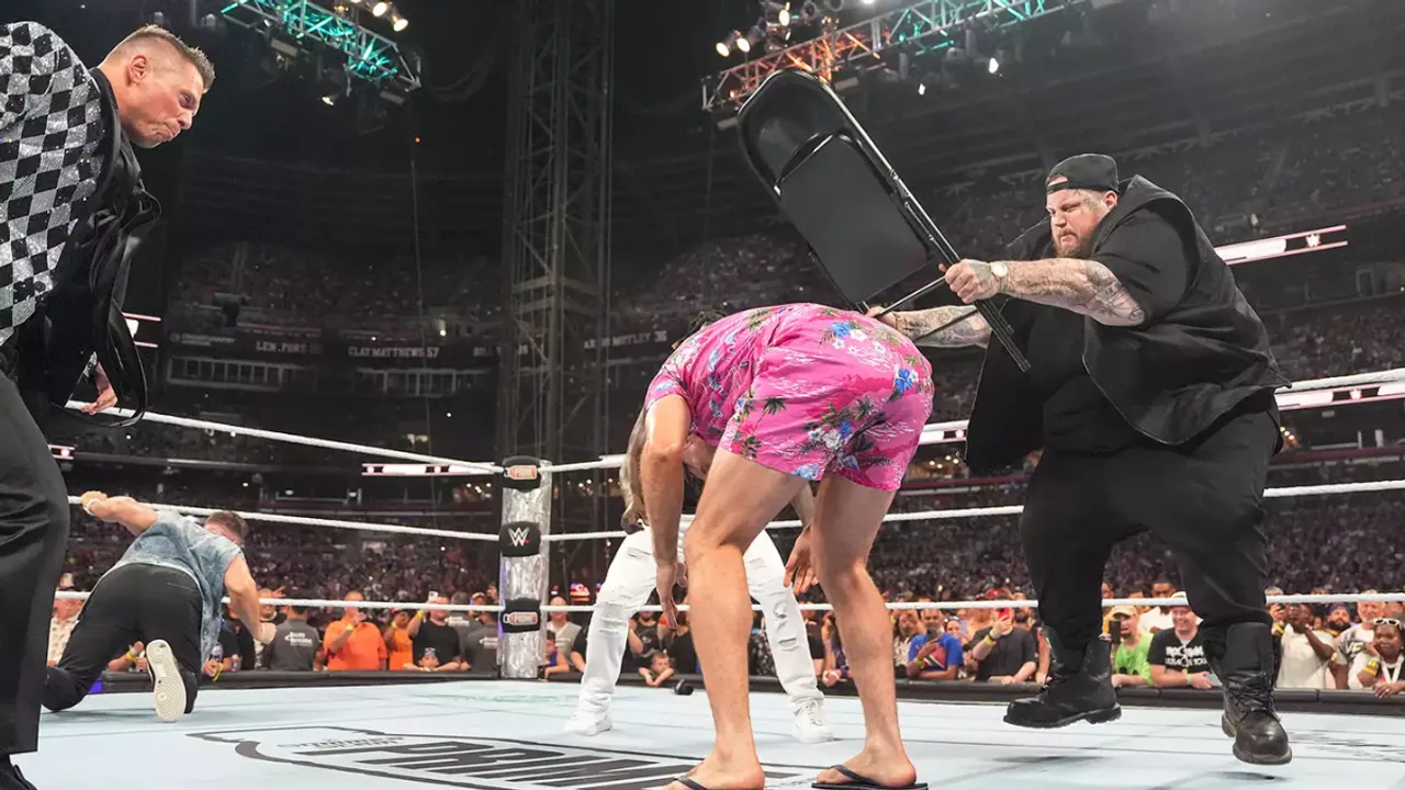 Jelly Roll Lives Out His WWE Dream With Folding Chair Smack And Epic Chokeslam