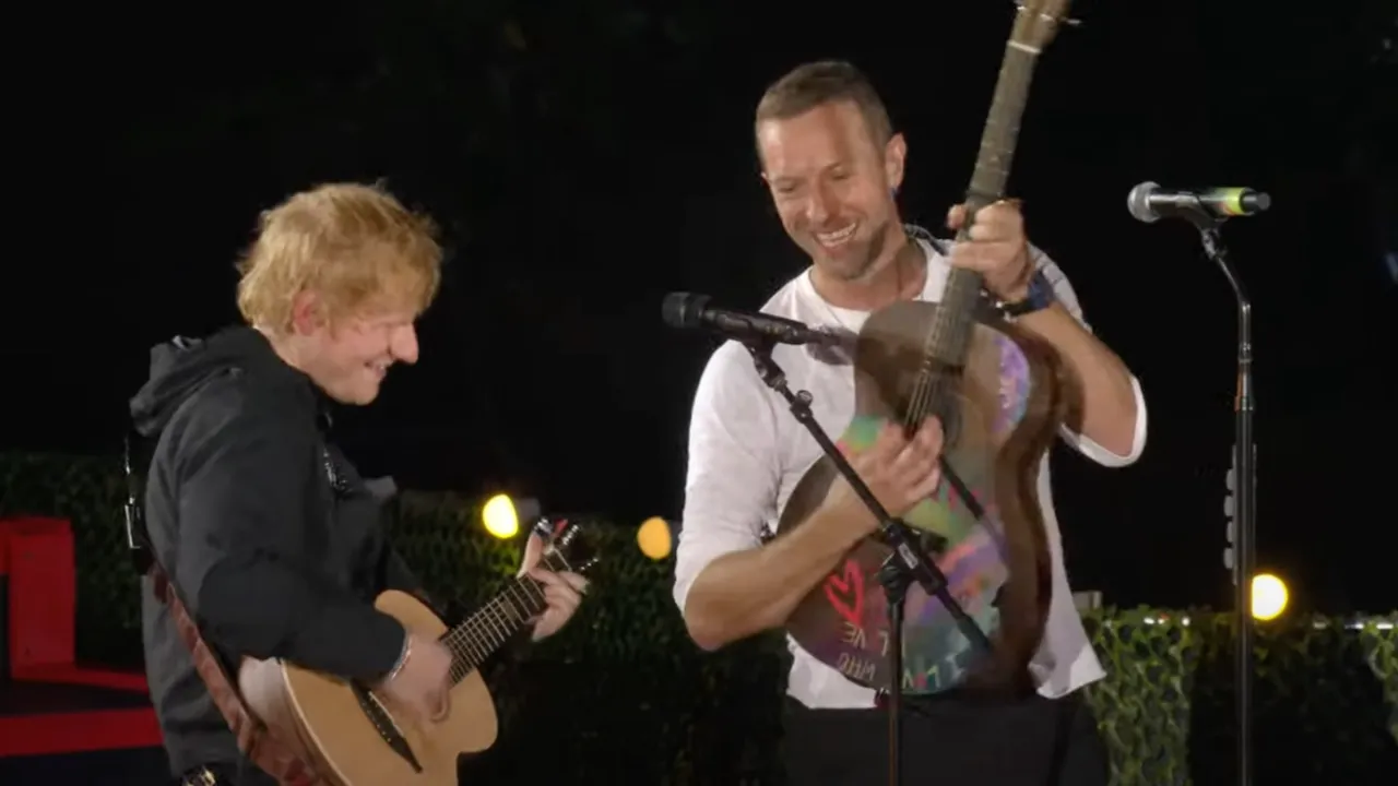 Ed Sheeran and Coldplay's Chris Martin Perform Surprise Acoustic Set at Global Citizen Fest