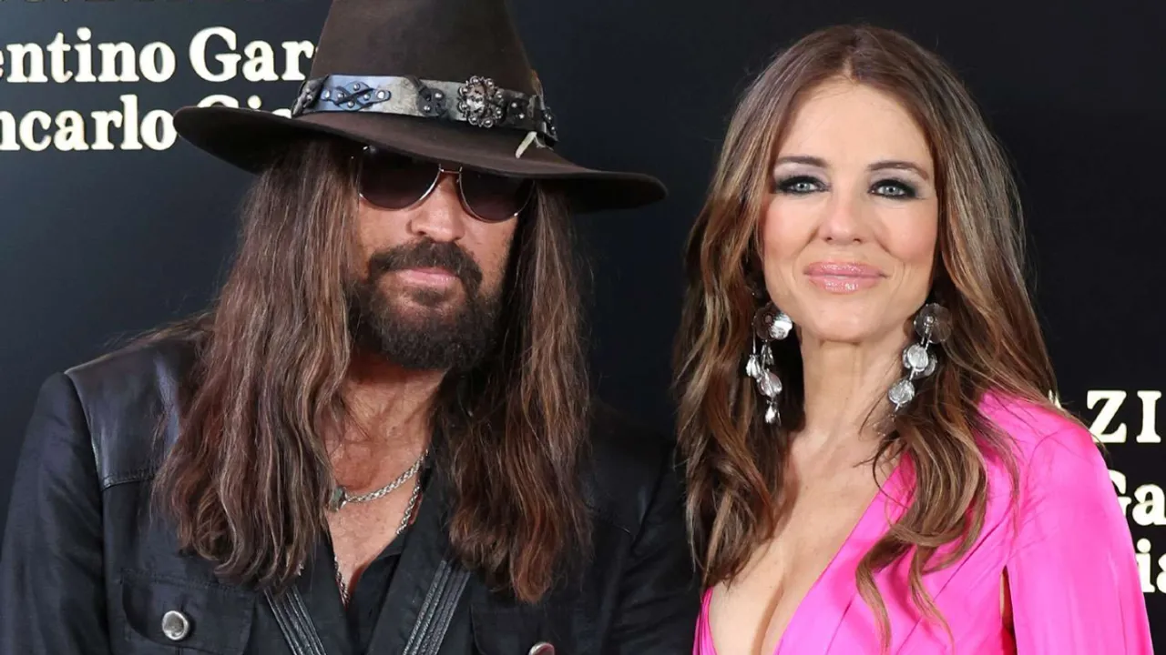 Billy Ray Cyrus and Elizabeth Hurley Make Glamorous Red Carpet Debut as a Couple in Rome