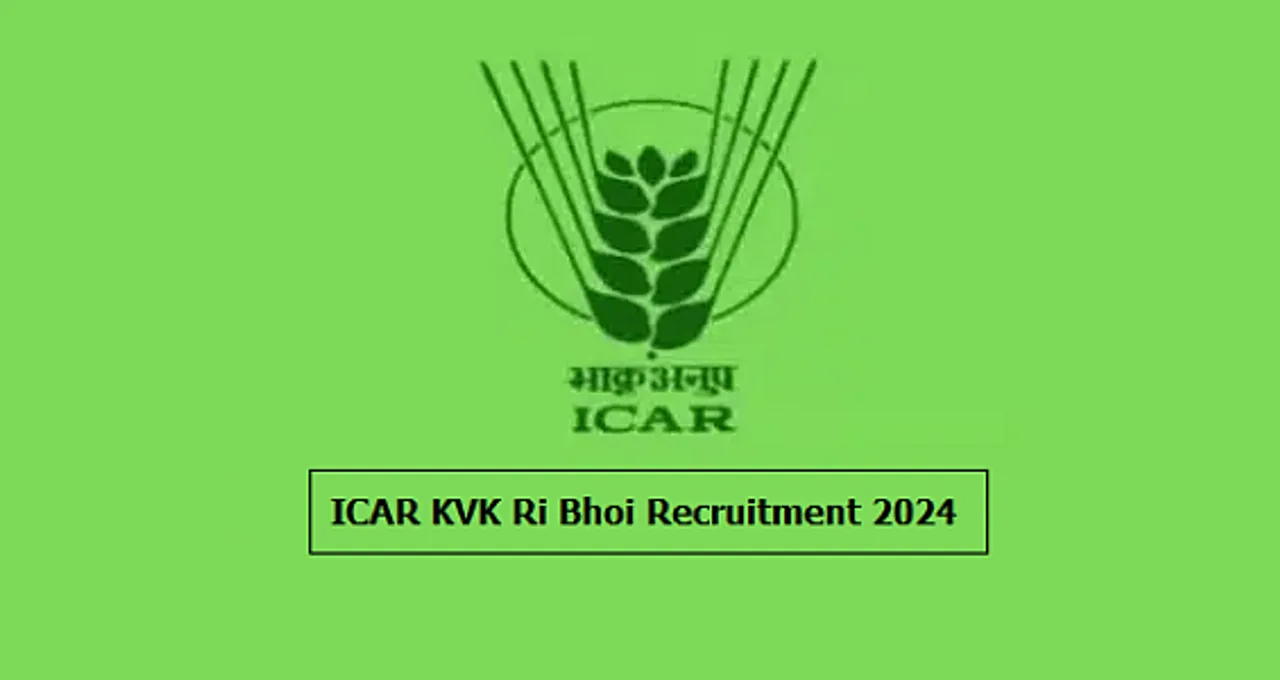 ICAR KVK Ri Bhoi Recruitment 2024 - Senior Research Fellow Vacancy 