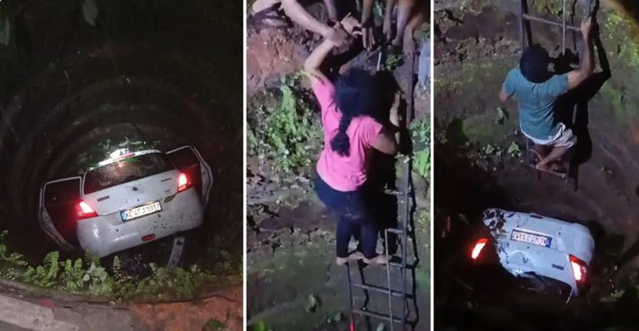 car fell