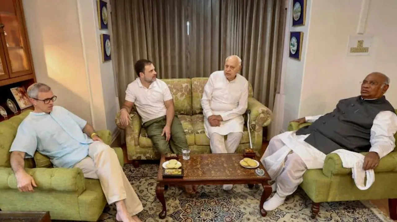 Jammu Kashmir assembly election 2024 the nc congress alliance has crossed the majority mark with 52 seats