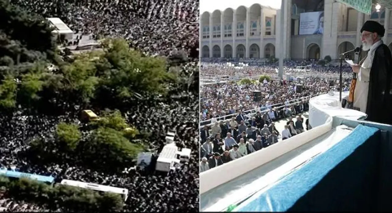 Iran's Ayatollah Ali Khamenei delivers his first public sermon in five years.