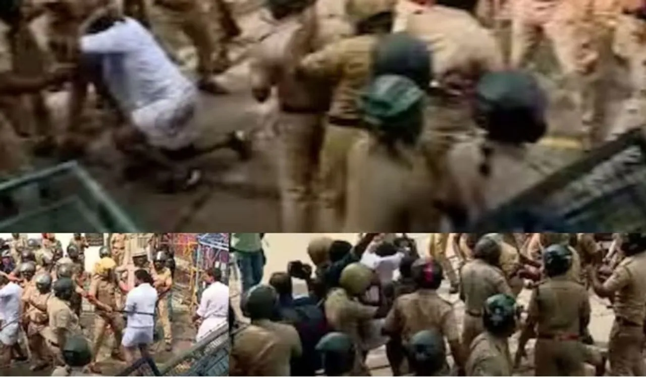 കലക്ടറേറ്റ് മാര്‍ച്ചിനിടെ ലാത്തിചാര്‍ജില്‍ യൂത്ത് കോണ്‍ഗ്രസ് പ്രവര്‍ത്തകര്‍ക്ക് ഗുരുതരപരിക്ക്
