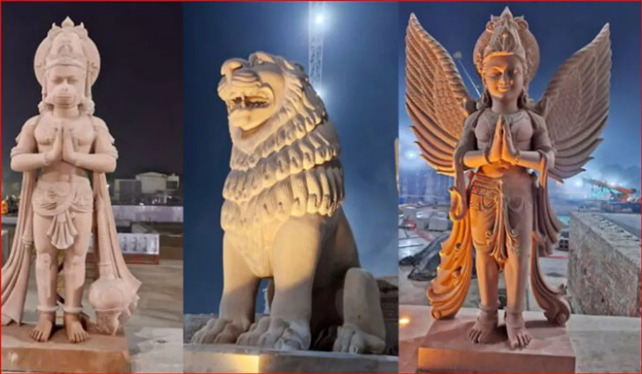പ്രധാന കവാടത്തില്‍ ആന, സിംഹം, ഹനുമാന്‍, ​ഗരുഡൻ  പ്രതിമകള്‍; ഭക്തരെ വരവേൽക്കാൻ അയോധ്യ രാമക്ഷേത്രം!