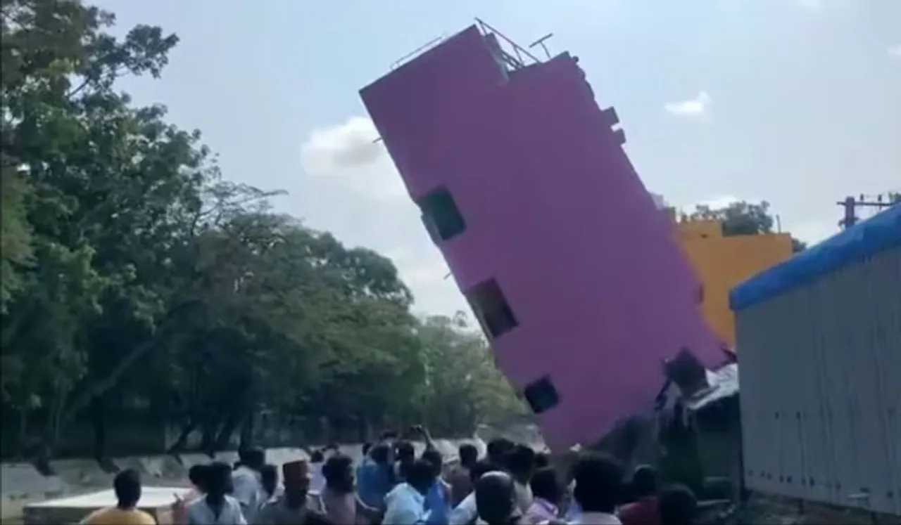 പുതുച്ചേരിയില്‍ ഗൃഹപ്രവേശനത്തിന് മുന്‍പ് 3 നില വീട് തകര്‍ന്ന് വീണു