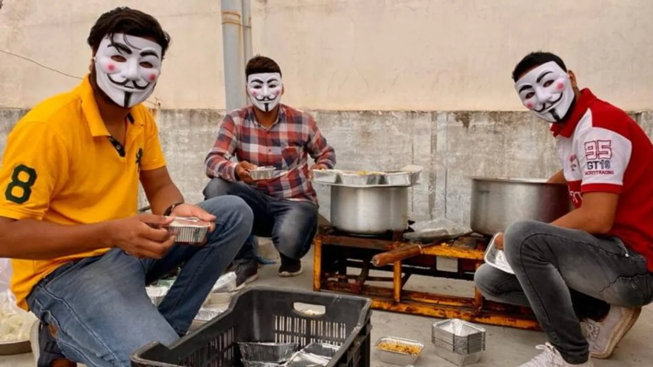 This volunteer squad is feeding the poor wearing Guy Fawkes masks in Bhopal!