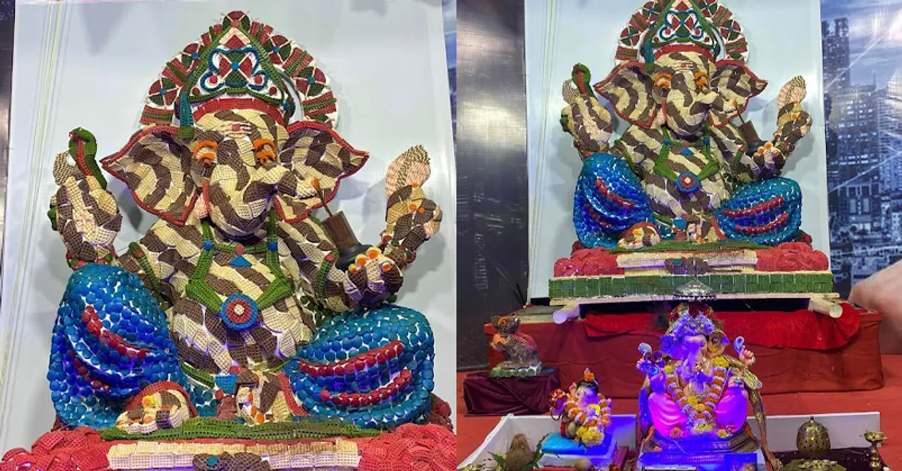 Shamnirmal Cha Shrimant Pandal in Malad creates Ganpati with Swiss waffles