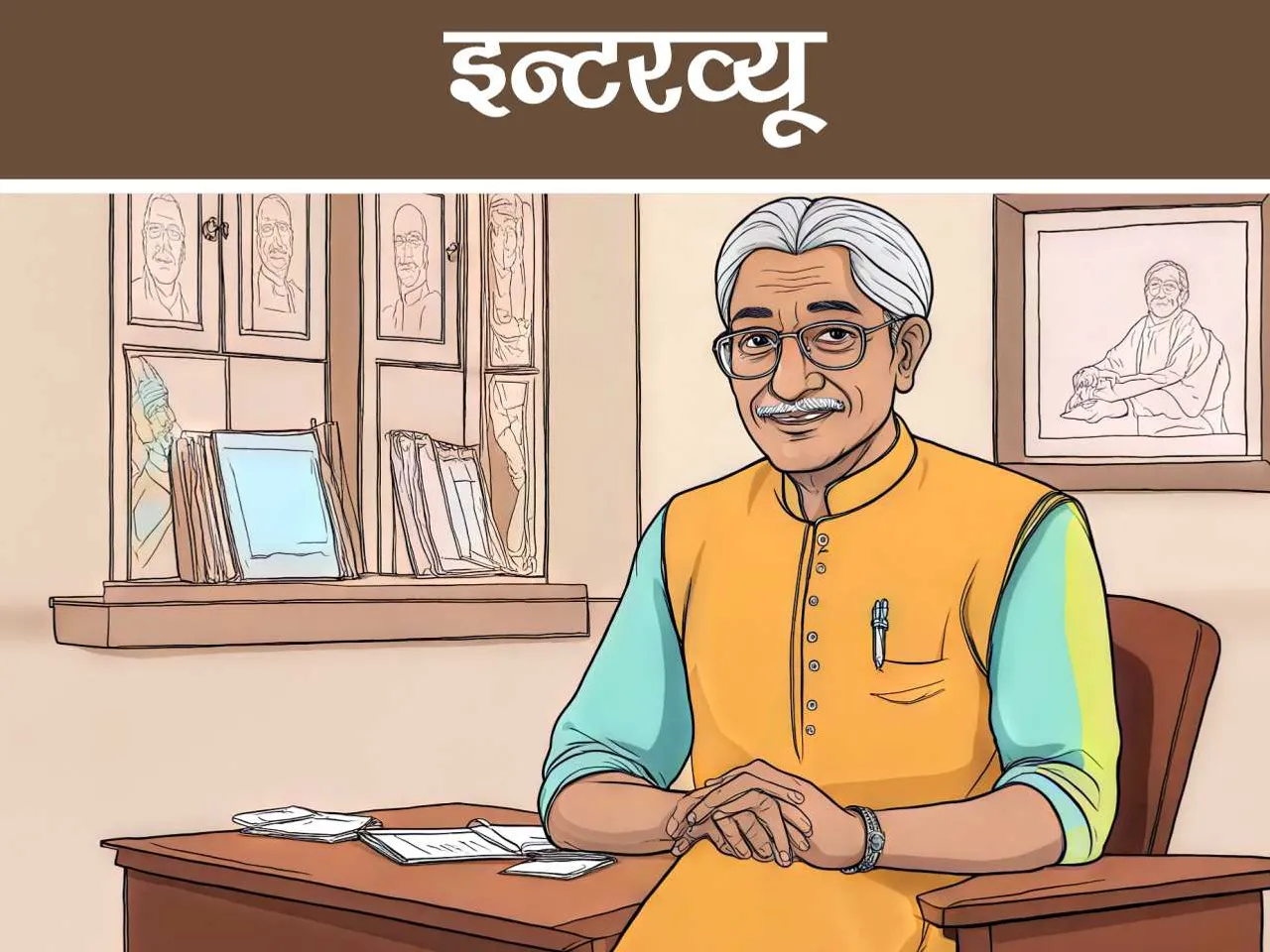 cartoon image of an indian man
