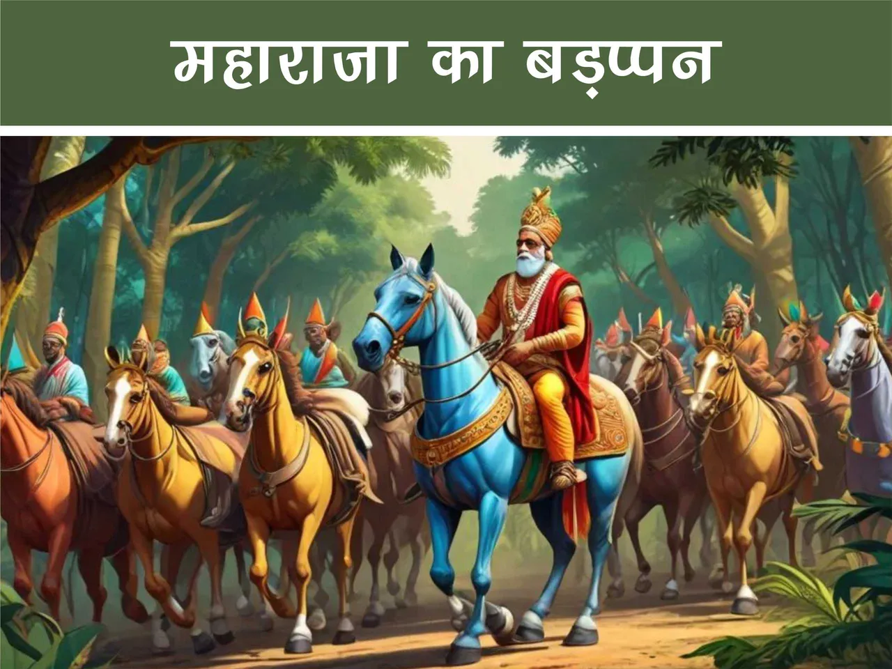 cartoon image of a king in jungle