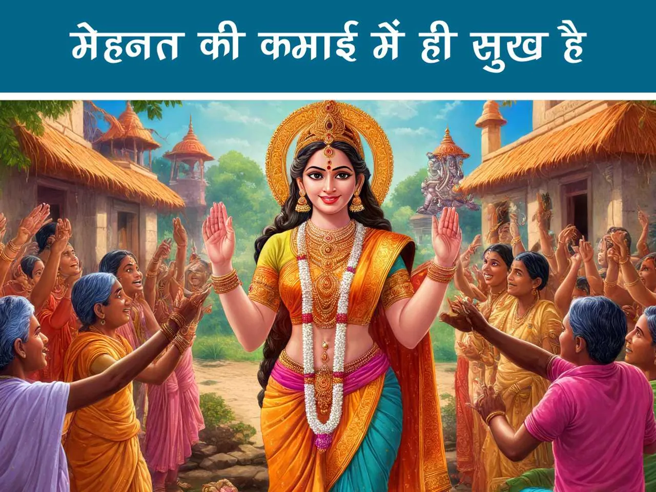 cartoon image of indian godess