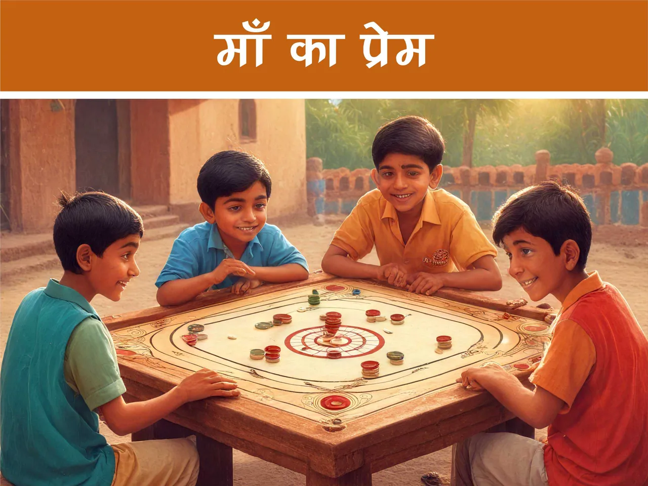 cartoon image of kids playing carrom