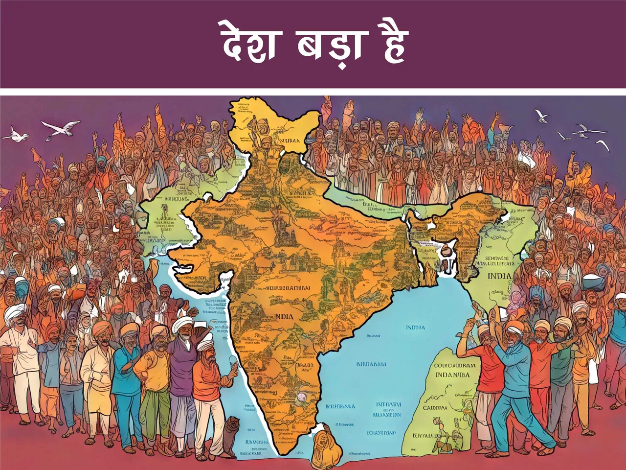 cartoon image of indian map