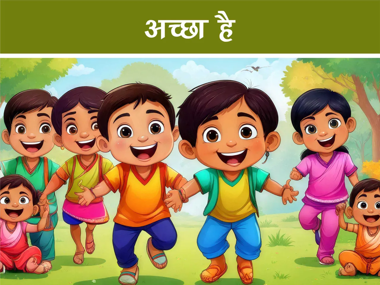 Cartoon image of kids playing