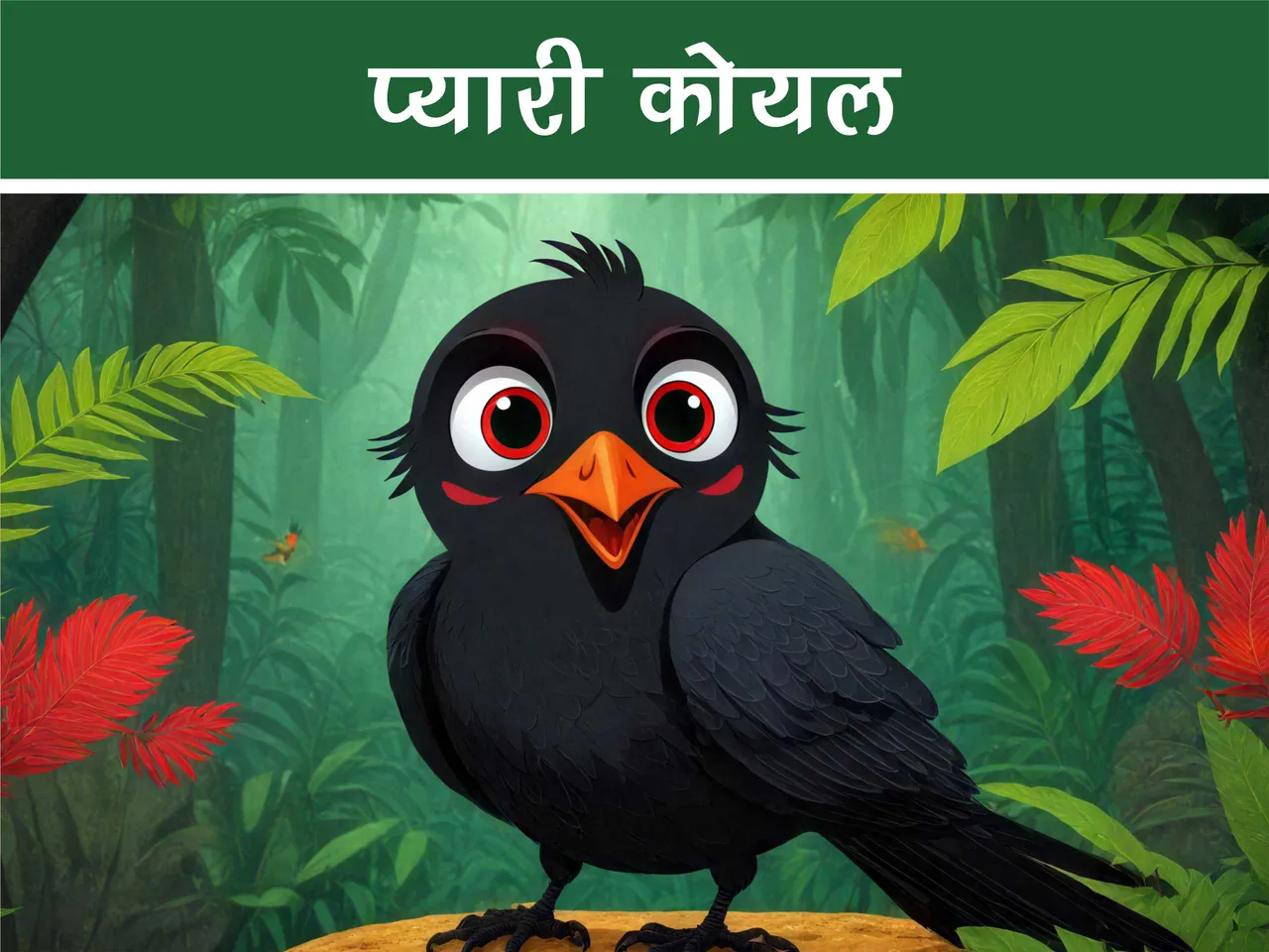 cartoon image of a bird in jungle