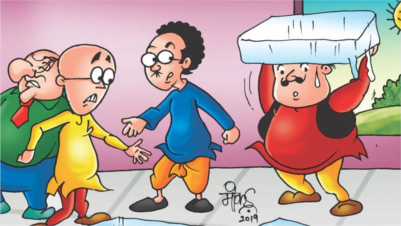Lotpot Comic Motu Patlu aur Garmi ki Shuruaat