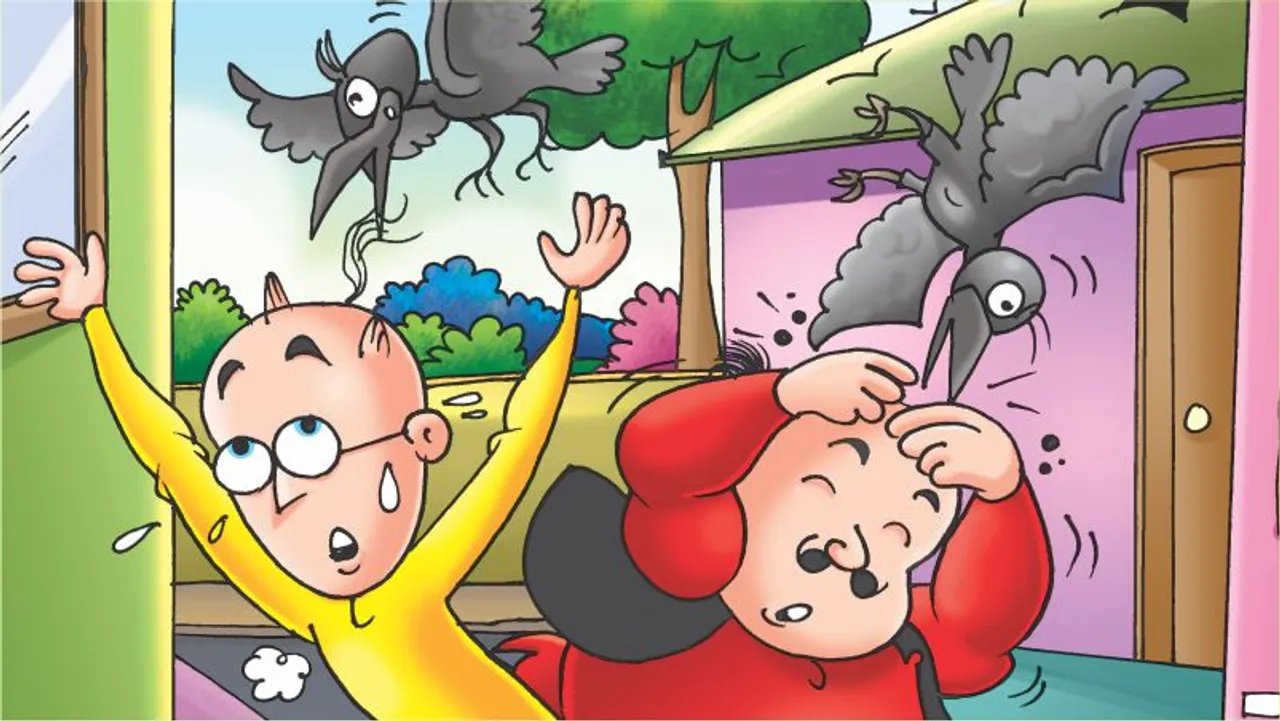 मोटू पतलू की कॉमिक्स- (Motu Patlu Ki Comics) मुंडेर पे तेरी बोल रहा है कागा :