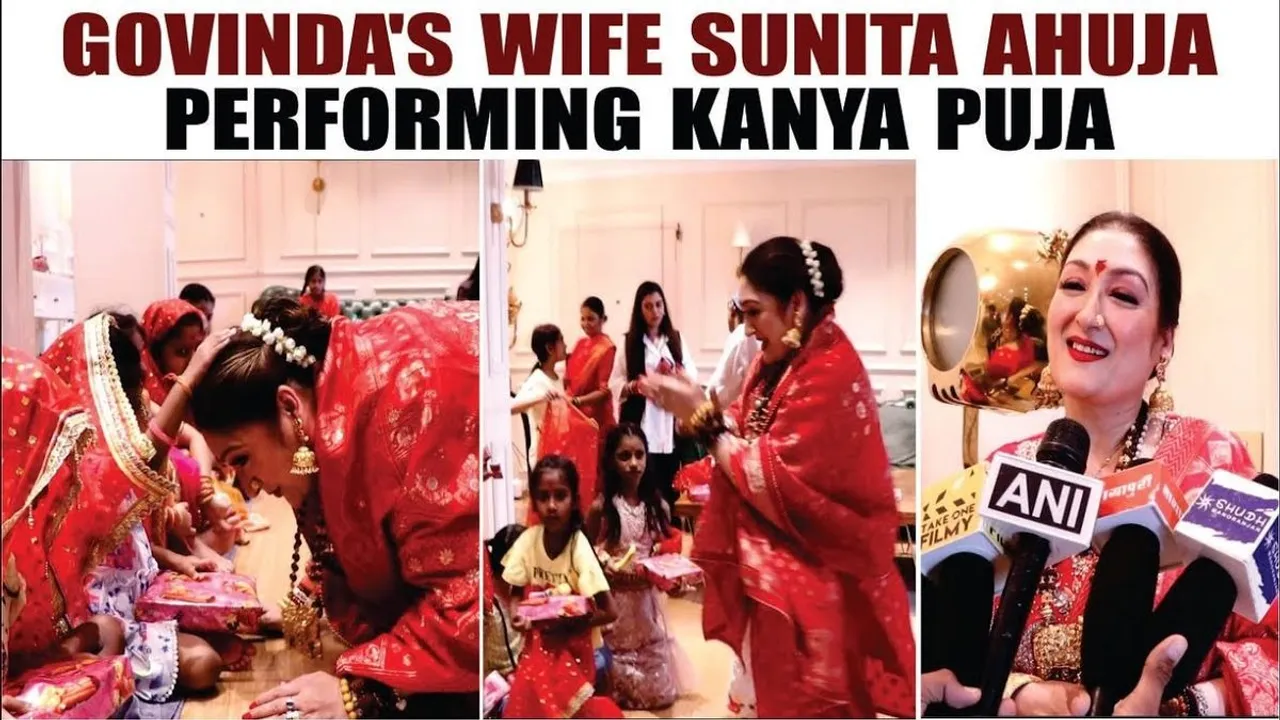 Govinda wife Sunita Ahuja performed Kanya Pujan with son Yashvardhan