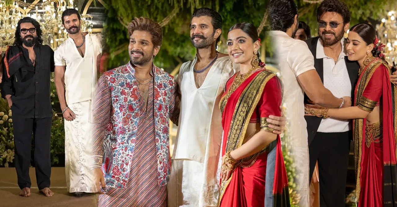 Rashmika Mandanna and Vijay Deverakonda royal South Indian look was seen at the reception it was a star studded affair