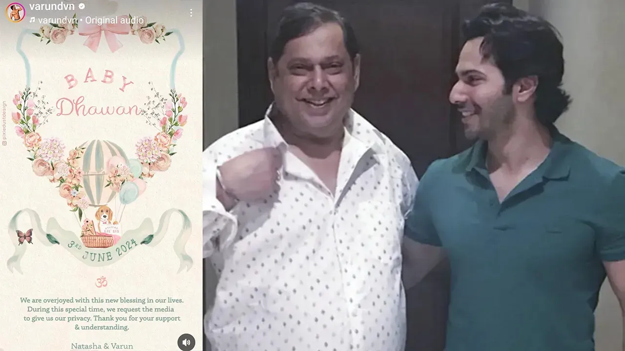 Varun Dhawan Daddy No 1 and David Dhawan Dada jee No 3 Royal Welcome to Princess Baby Dhawan