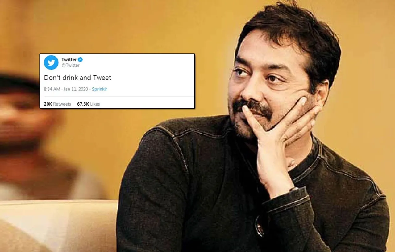 क्या ट्विटर ने शराब पीकर ट्वीट ना करने की सलाह अनुराग कश्यप को दी है?