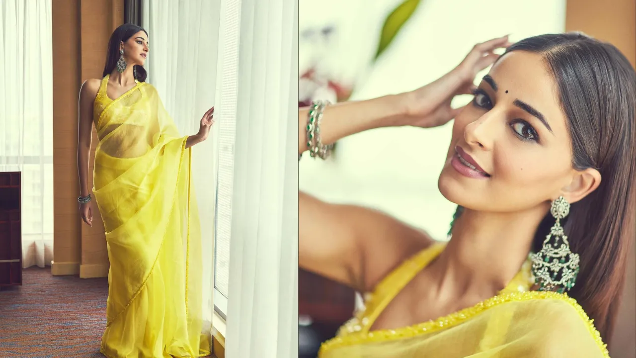 Ananya Pandey saree look Ananya Pandey showed her charming style in saree