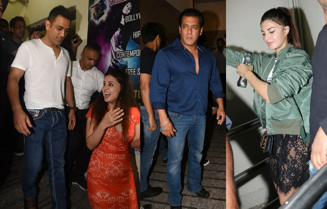 सबसे पहले धोनी और साक्षी ने देखी सलमान की 'रेस-3', स्क्रीनिंग पर पहुंचे कई सितारे
