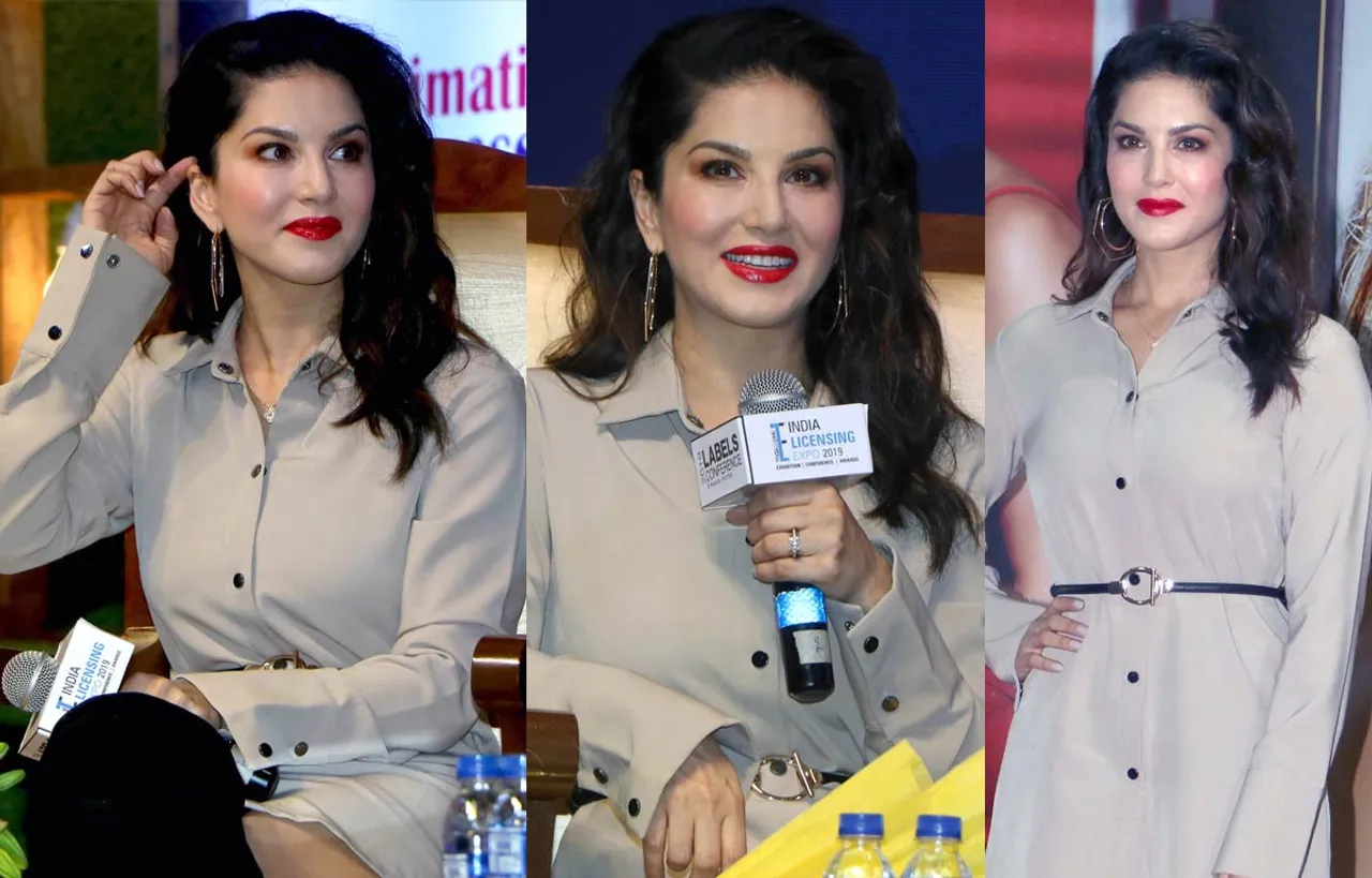 सनी लियोन ने बॉम्बे एक्जीबिशन सेंटर में इंडिया लाइसेंसिंग एक्सपो 2019 का अनावरण किया