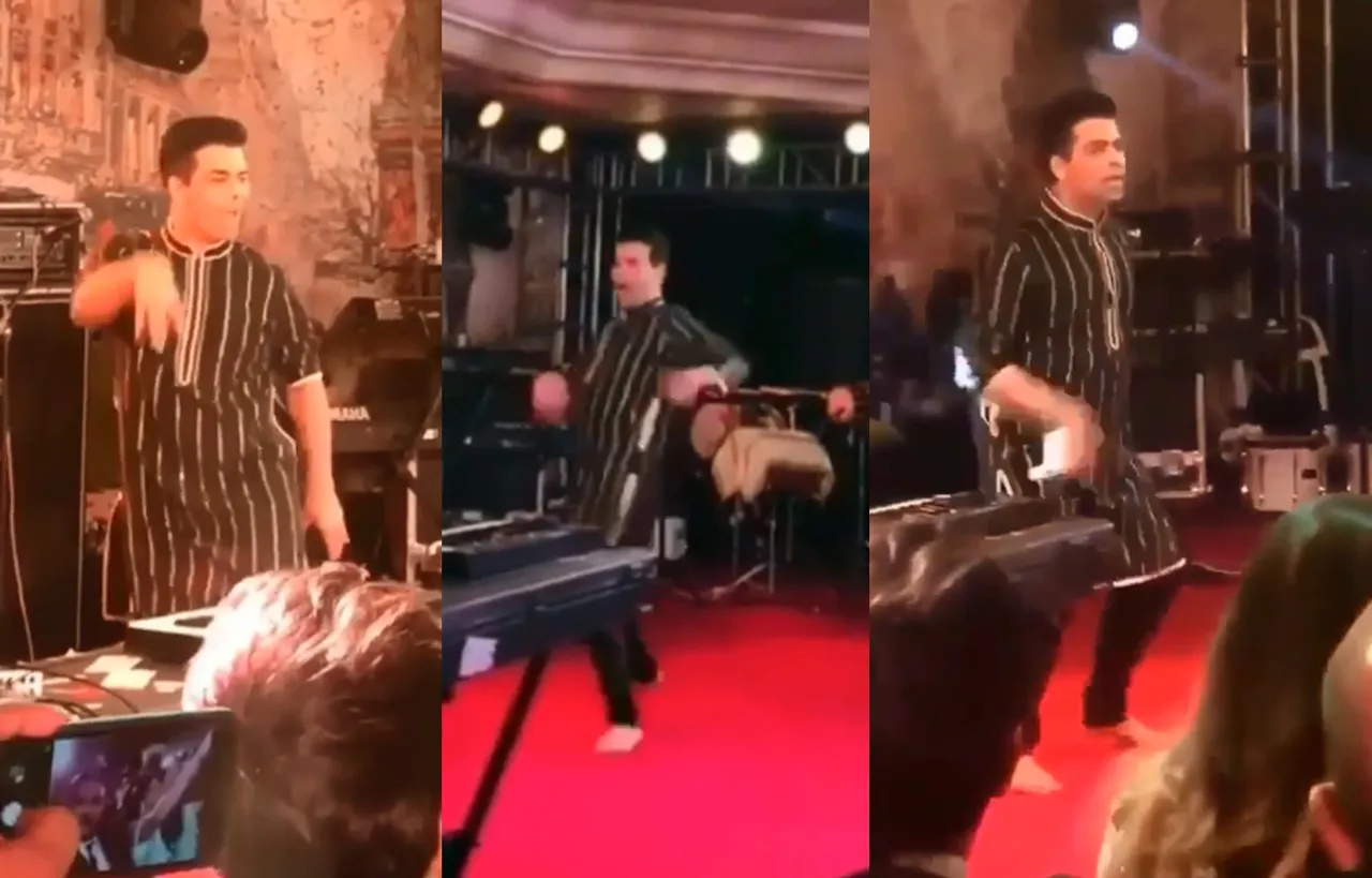 Video: सोनम के रिसेप्शन में करण जौहर ने अपने डांस से उड़ा दिए लोगों के होश
