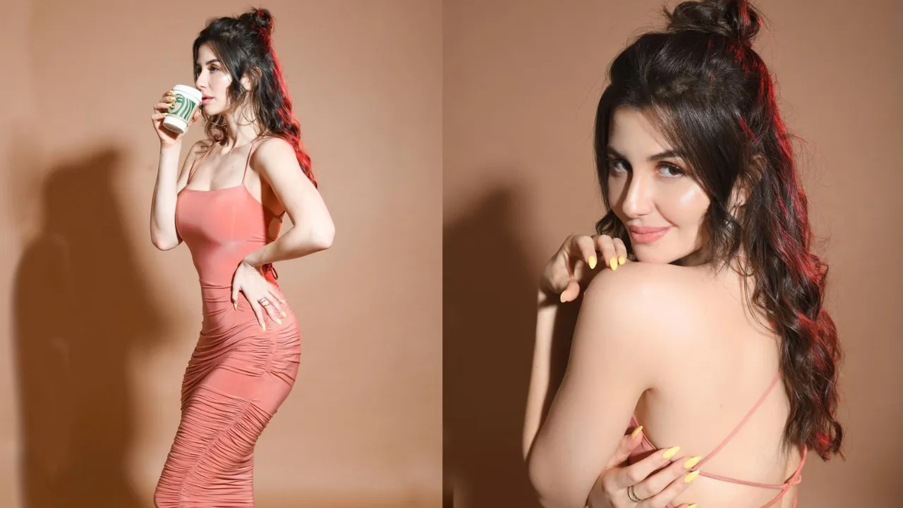 Giorgia Andriani की पीच ड्रेस Boss Babe Spring के लिए सही टोन सेट करती है