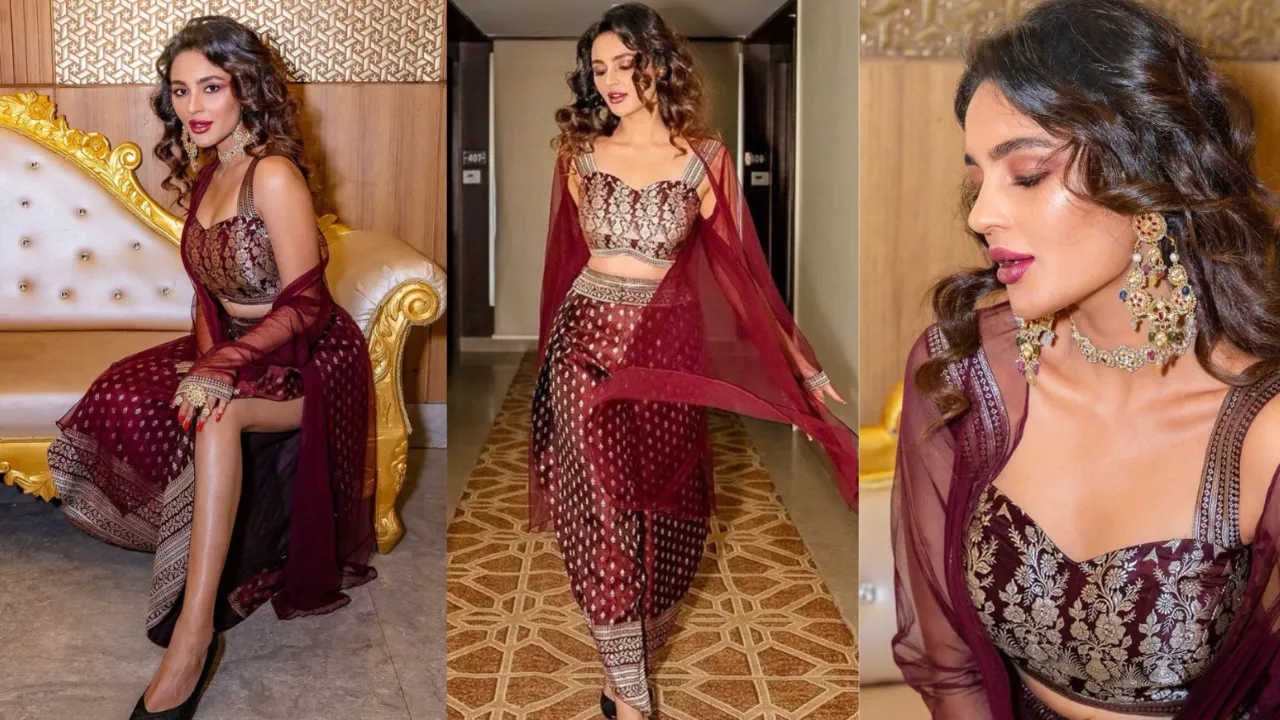 Seerat Kapoor shares pictures in Shravan Kummar's thigh-high slit outfit
