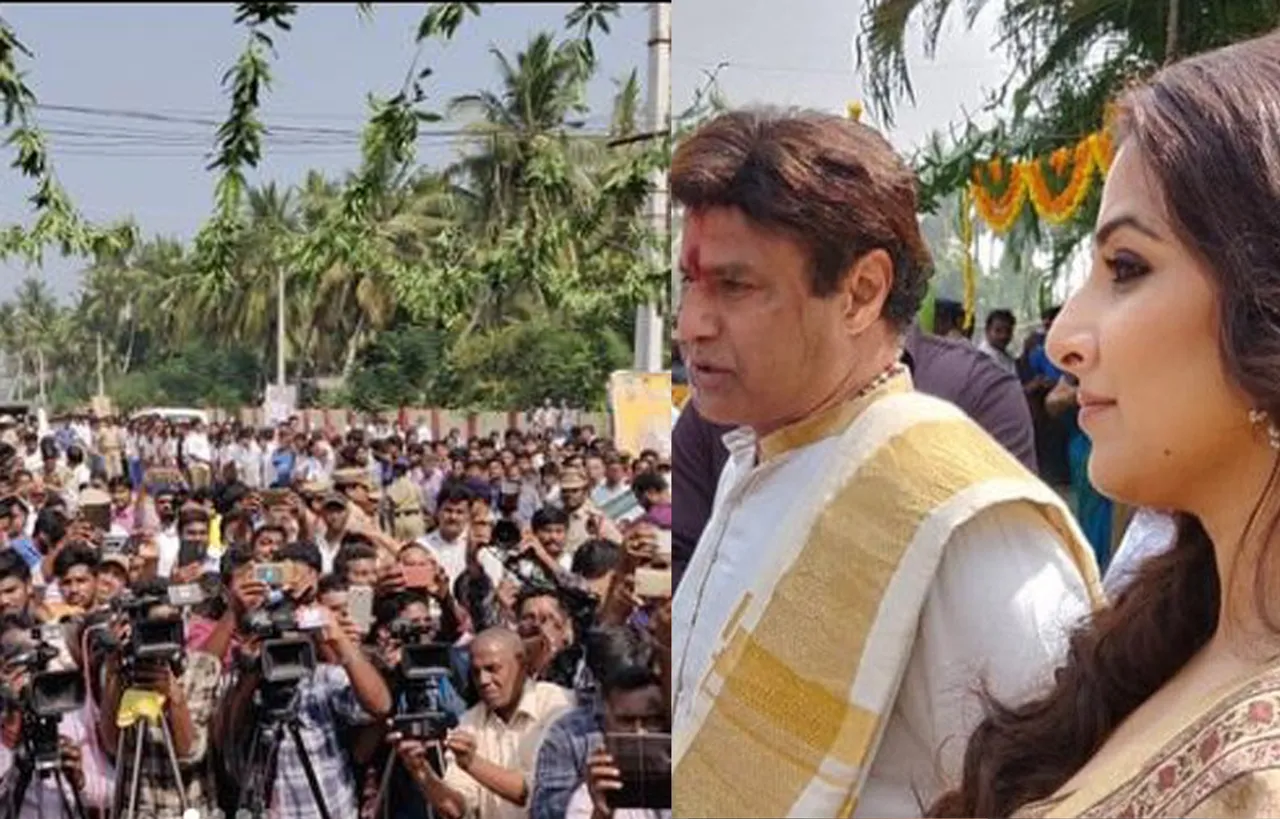 फिल्म की रिलीज़ से पहले 'एनटीआर' के गाँव बड़े बूढों का आशीर्वाद लेने पहुंची विद्या बालन