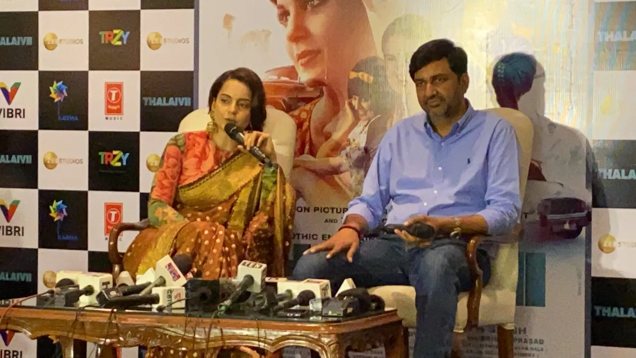 कंगना रनौत अपनी आनेवाली फिल्म 'थलाइवी' के Promotion के लिए दिल्ली पहुंचीं