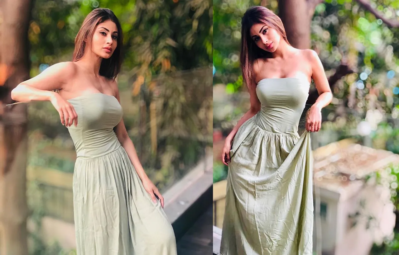 ऑफशोल्डर ड्रेस  पहन मौना रॉय ने करवाया फोटोशूट , शेयर की ग्लैमरस लुक की तस्वीरें