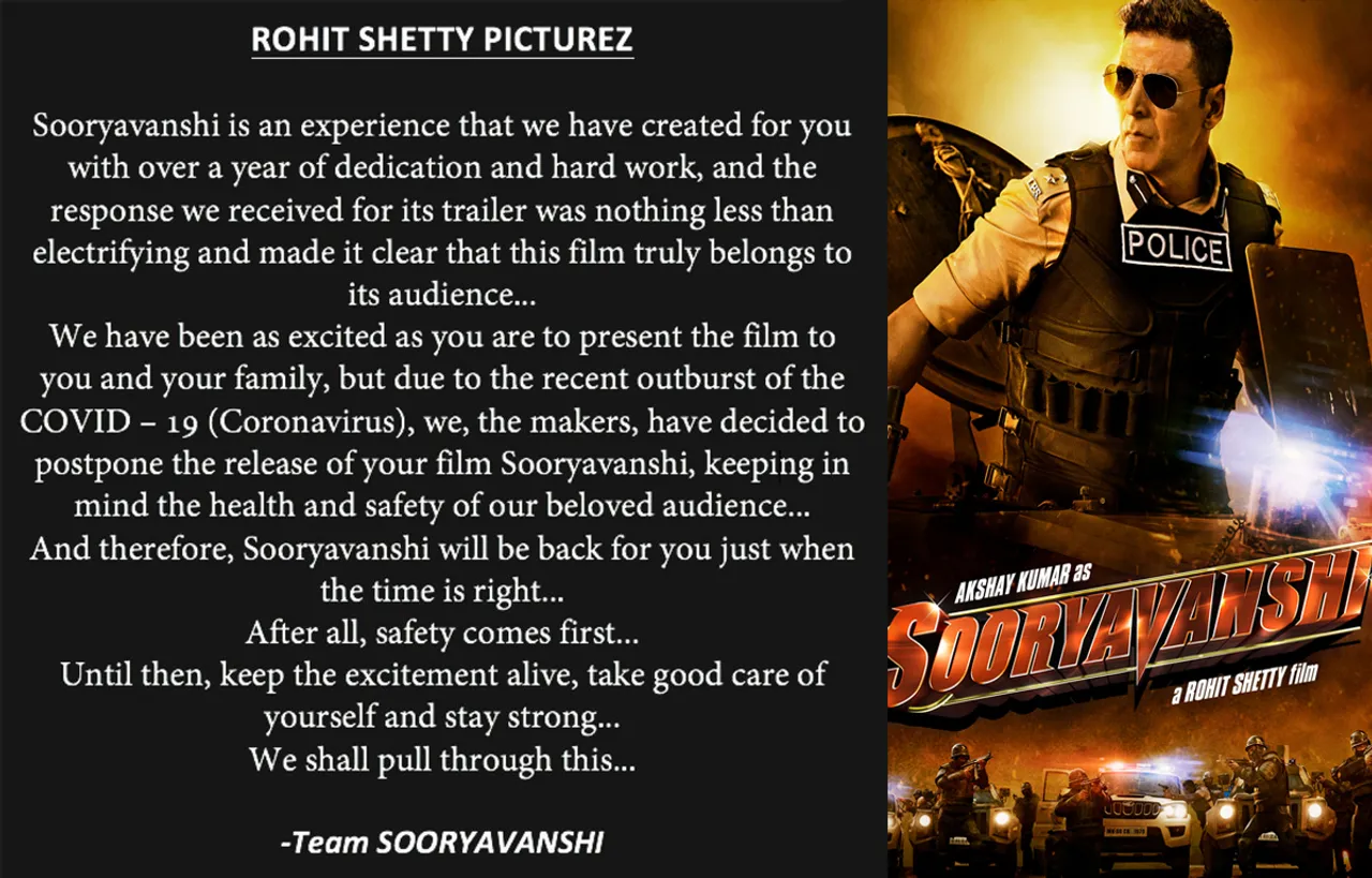 Sooryavanshi Release Date : Coronavirus के वजह से अक्षय कुमार की सूर्यवंशी की रिलीज़ डेट हुई पोस्टपोनड