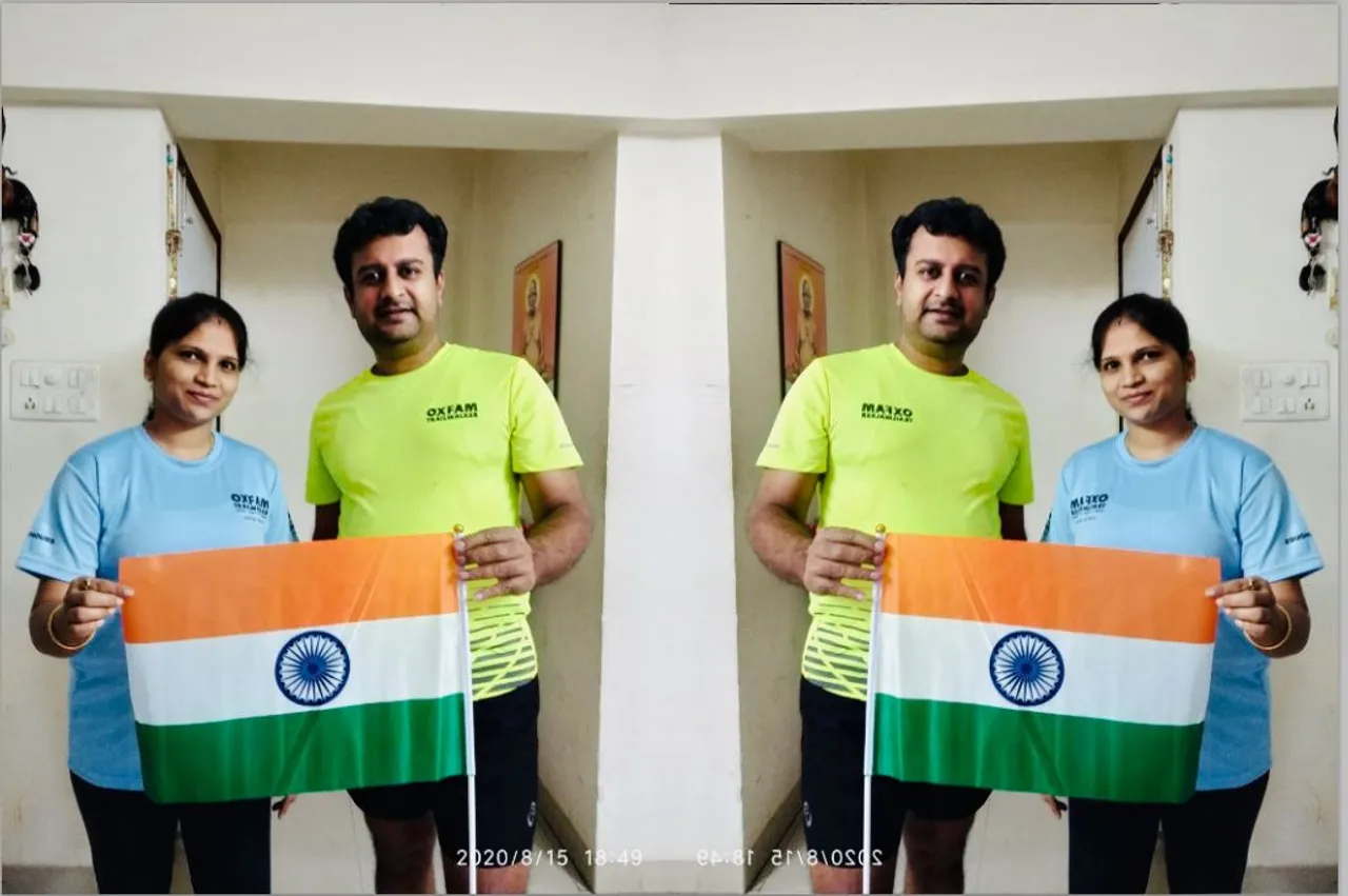पुणे  के श्रीकांत केट ने लगातार दो बार परिवार सहित ऑक्सफेम ट्रेलवाकर चुनौती में भाग लेकर प्रवासी मज़दूरों  के प्रति ऐक्यभाव दिखाया