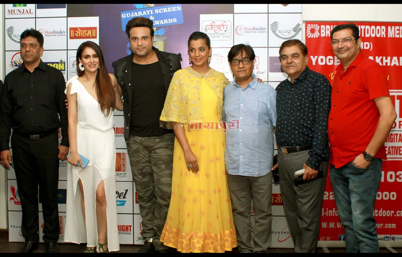 फिल्म और टीवी जगत के कलाकार 18 वे ट्रांसमीडिया गुजराती स्क्रीन और स्टेज अवॉर्ड में आये 