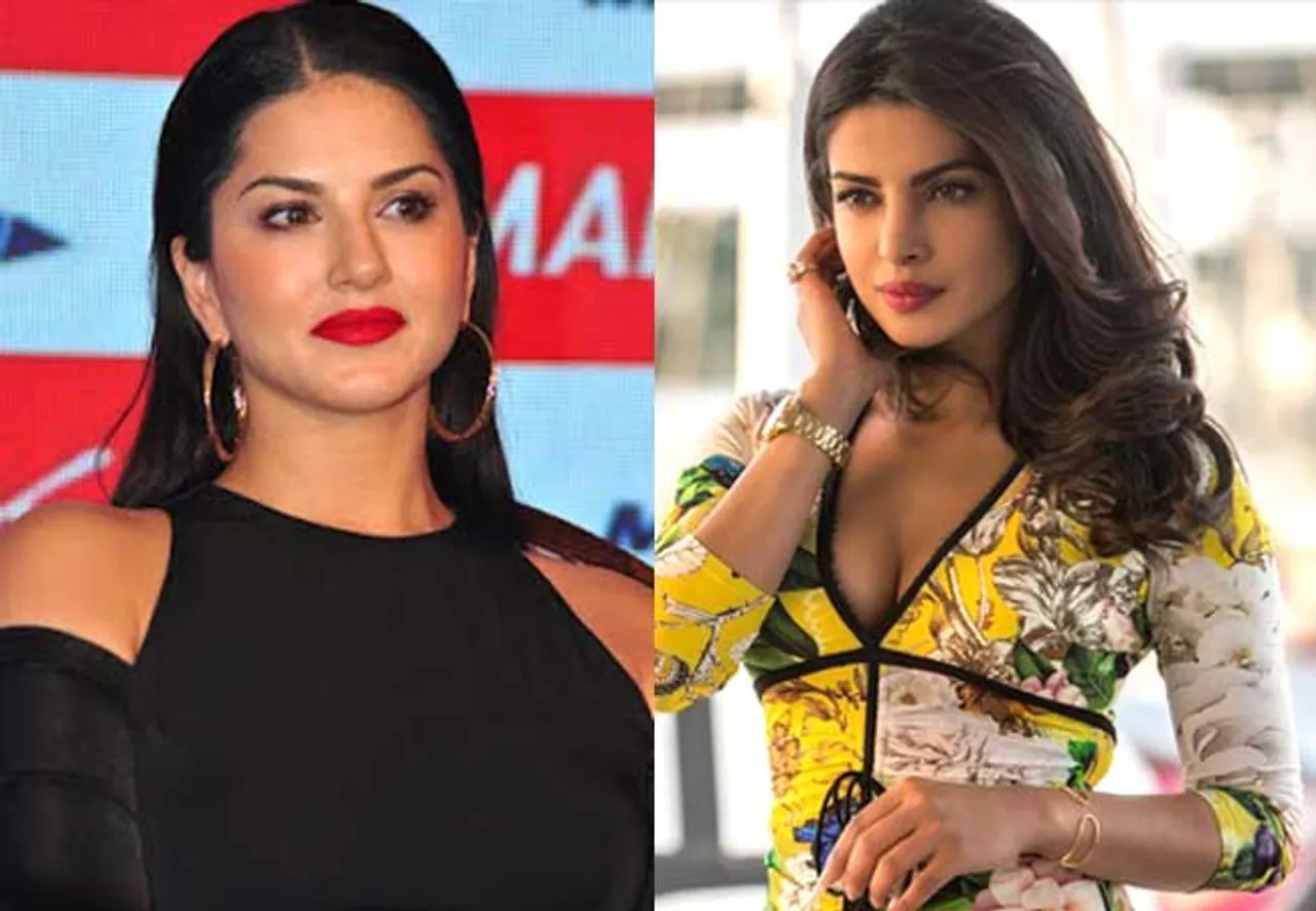 प्रियंका कि छोटी ड्रेस को सनी लियोन का सपोर्ट