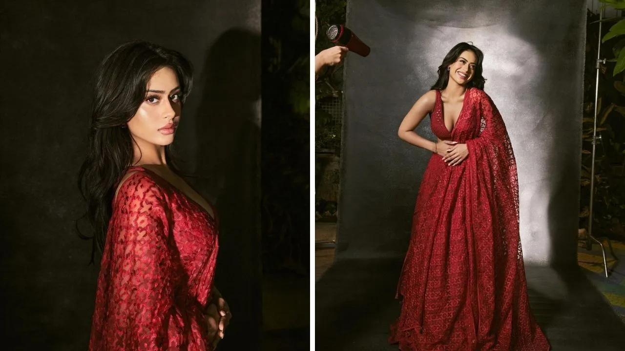 Nysa Devgan gave killer poses in red lehenga
