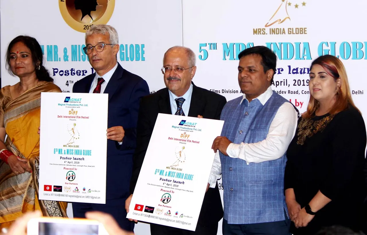 5 वें मिसेज इंडिया ग्लोब और छटे मिस्टर एंड मिस इंडिया ग्लोब 2019 का पोस्टर लॉन्च 