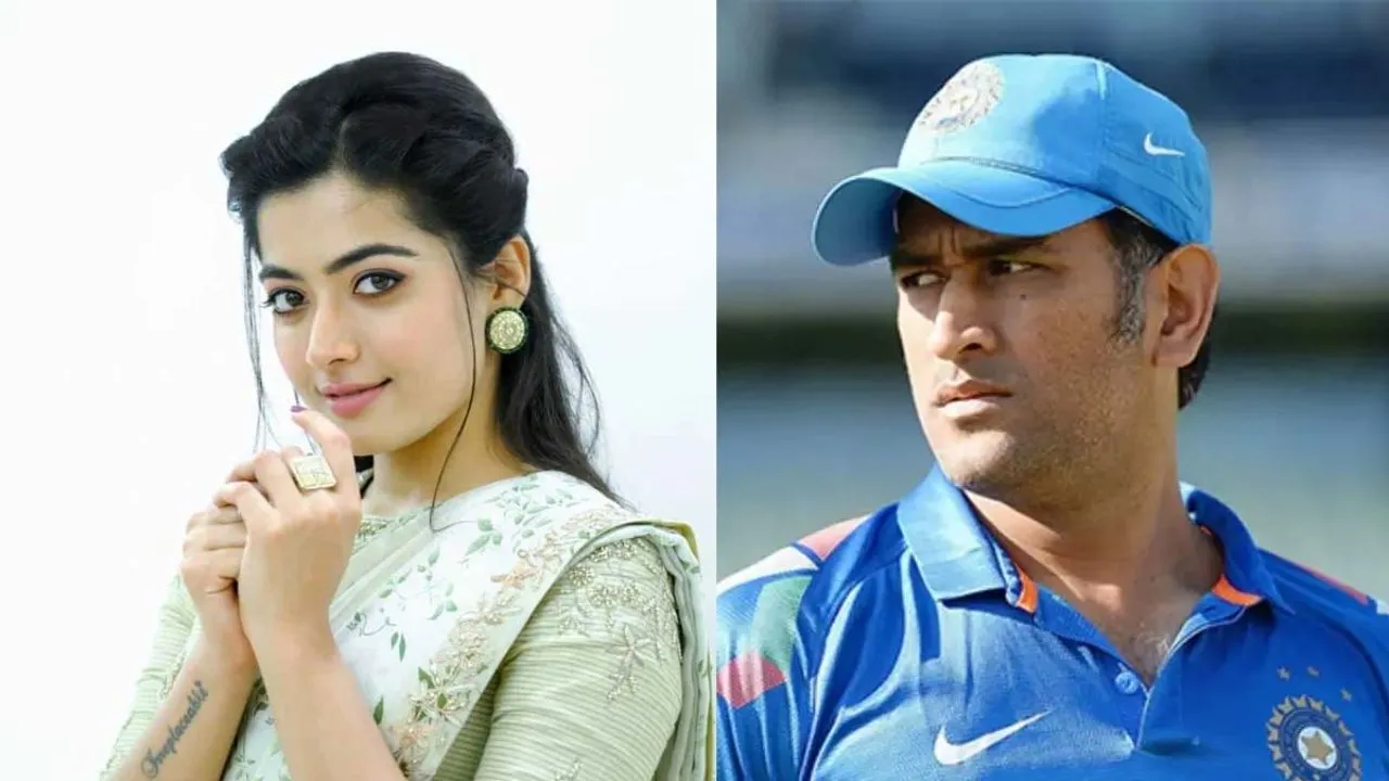 Mahendra Singh Dhoni and Rashmika Mandanna